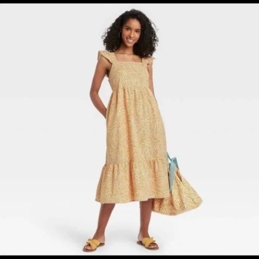 Universal Thread Yellow Floral Dress XS